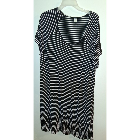 Old Navy Stripe Short Sleeve Dress Sz XXL - Picture 1 of 3